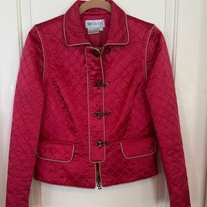 WORTH Red Silk Jacket in a Rosey Red! 100% Silk in Excellent Condition!